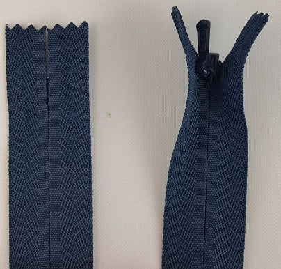 (Navy) Invisible Zippers, Closed Bottom, 9"