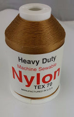 (Gold) Marine Bonded Nylon Thread, V 69 Weight. (100% Nylon)