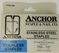 Stainless Steel Staples, 1/2" (1000)