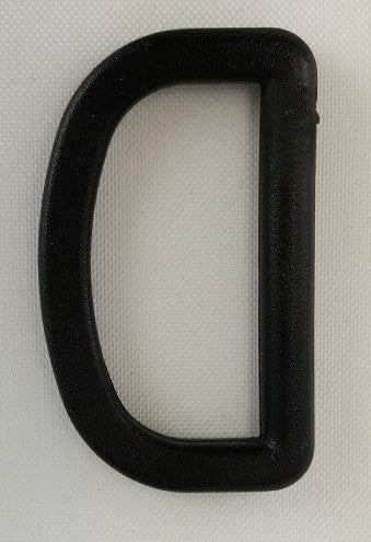 D-Ring, Black Plastic, 1 1/2"