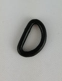 D Ring, Black Plastic, 1/2"