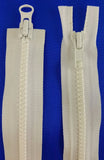 (White) Nylon Two Way Jacket Zipper, 26"