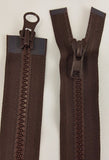 (Brown) Nylon Two Way Jacket Zipper, 48"
