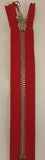 (Red) Closed Bottom Decorative Zipper, Silver Teeth, 4''