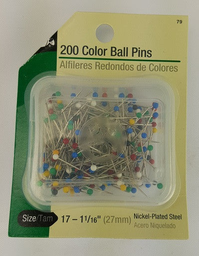 Glass Head Pins, 1 1/4