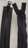 (Black) Nylon Two Way Jacket Zipper, 48"
