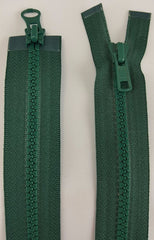 (Dark Green) Nylon Two Way Jacket Zipper, 26"