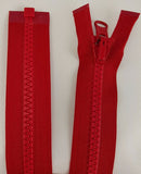 (Red) Reversible Nylon Jacket Zippers , 30"
