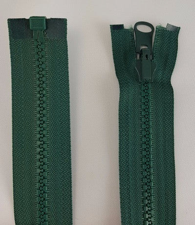(Dark Green) Reversible Nylon Jacket Zippers 30"