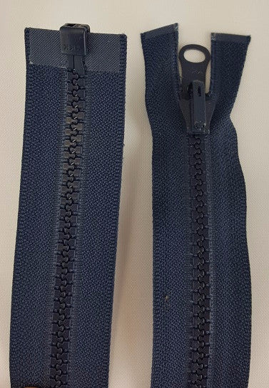 (Navy) Reversible Nylon Jacket Zippers 18"