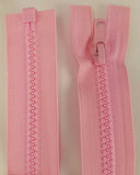 (Pink) Nylon Jacket Zippers, One Way, Molded Teeth 20"