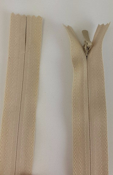 (Natural) Invisible Zippers, Closed Bottom, 9"