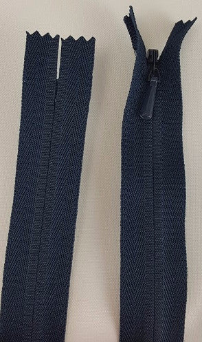 (Navy) Invisible Zippers, Closed Bottom, 22"