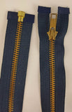 (Navy) Brass Metal Separating Zippers, 30"