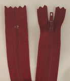 (Burgundy) Pants Zippers 9"