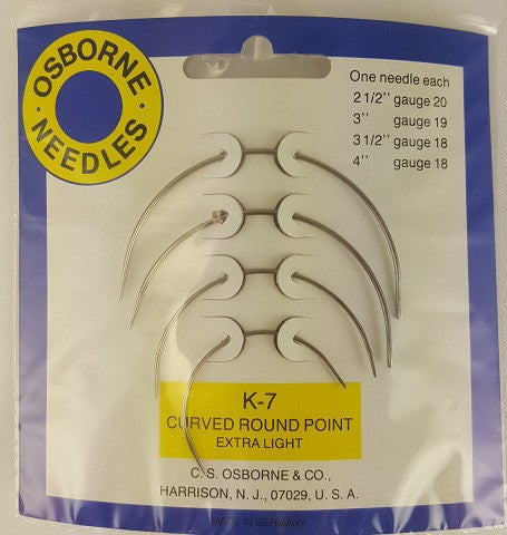 Curved Rd. Point X-Light Needle Card No. K-7
