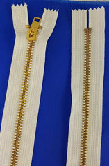White Zipper Brass 30'' (each)