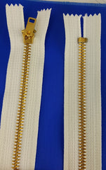 White Zipper Brass 36'' (each)