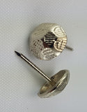 (Matte Nickel) 7/16" Decorative Oxford Hammered Tacks, Round (24)